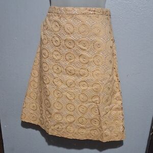 Banana Republic Cream A-Line Embellished Skirt